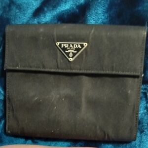 Prada black nylon wallet